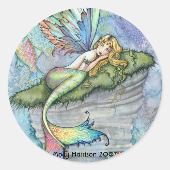 Pegatina Redonda Pegatinas de carpas saltantes (Anverso)