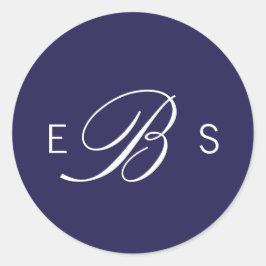 Pegatina Redonda Pegatinas de casamiento en círculo de monograma az