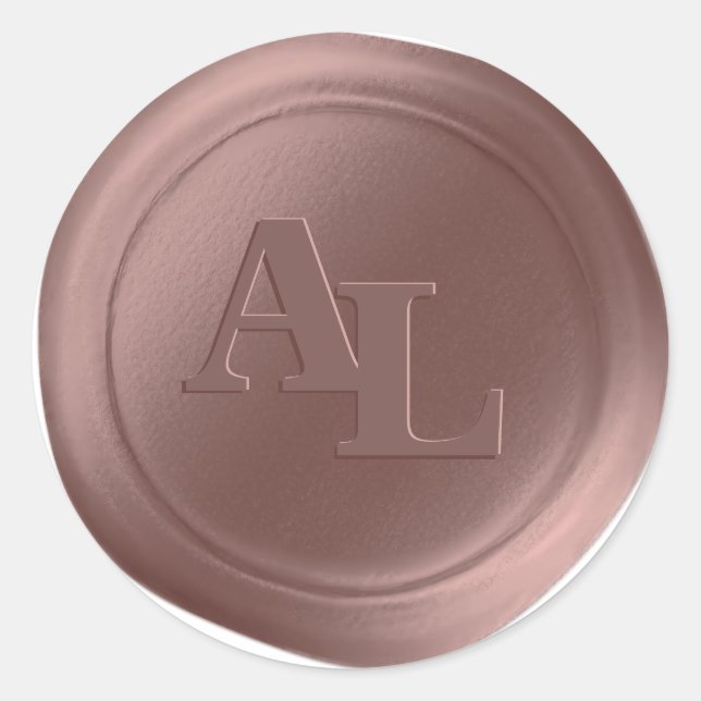 Pegatina Redonda Pegatinas de casamiento monograma de sellado de ce (Anverso)