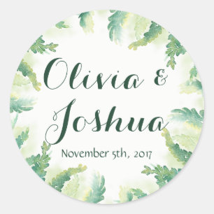 Pegatina Redonda Pegatinas de casquería de Fern verde