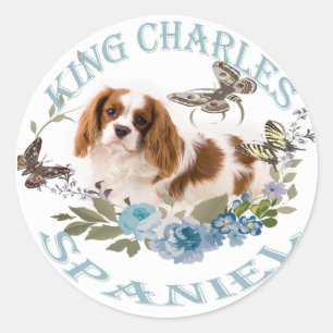 Pegatina Redonda Pegatinas de Cavalier King Charles Spaniel