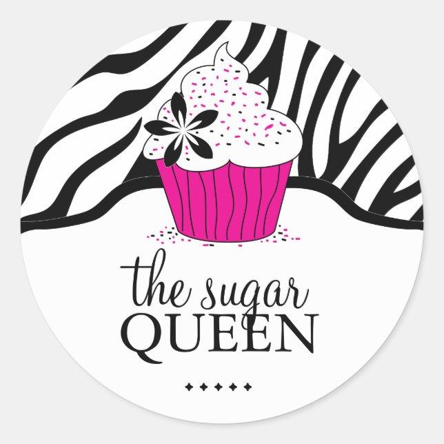 Pegatina Redonda Pegatinas de cebra decorativos y elegantes (Anverso)