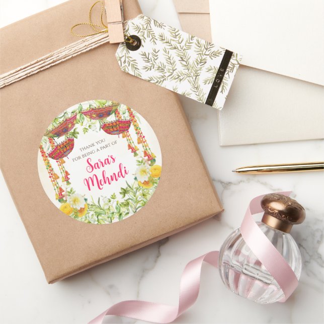 Pegatina Redonda Pegatinas de ceremonia de Mehndi (Regalar)