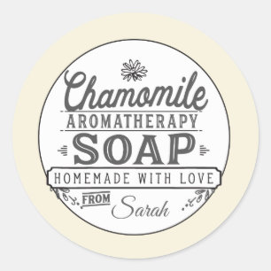 Pegatina Redonda Pegatinas de Chamomile Soap Labs