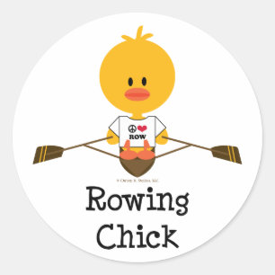 Pegatina Redonda Pegatinas de Chick Rowing