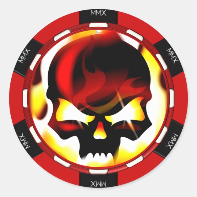 Pegatina Redonda Pegatinas de Chip de Poker de Teoría Amorada (Anverso)