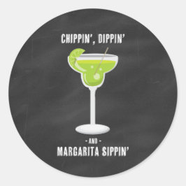 Pegatina Redonda Pegatinas de Chippin Dippin Margarita Sippin