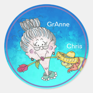 Pegatina Redonda Pegatinas de Chistmas Chameleon