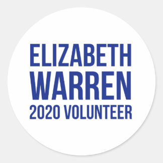 Pegatina Redonda Pegatinas de Circle de Elizabeth Warren Volunteer 