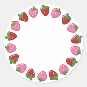 Pegatina Redonda Pegatinas de Círculo de Fresas