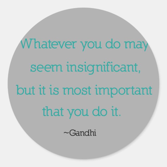 Pegatina Redonda Pegatinas de citas de Gandhi (Anverso)