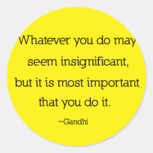 Pegatina Redonda Pegatinas de citas de Gandhi