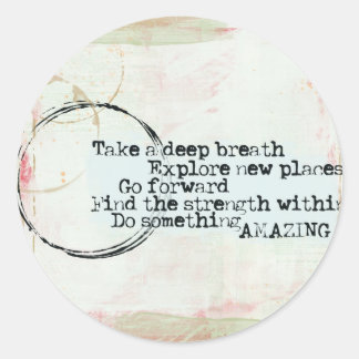 Pegatina Redonda pegatinas de citas inspiradoras