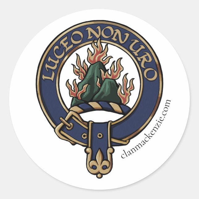 Pegatina Redonda Pegatinas de Clan Mackenzie (Anverso)