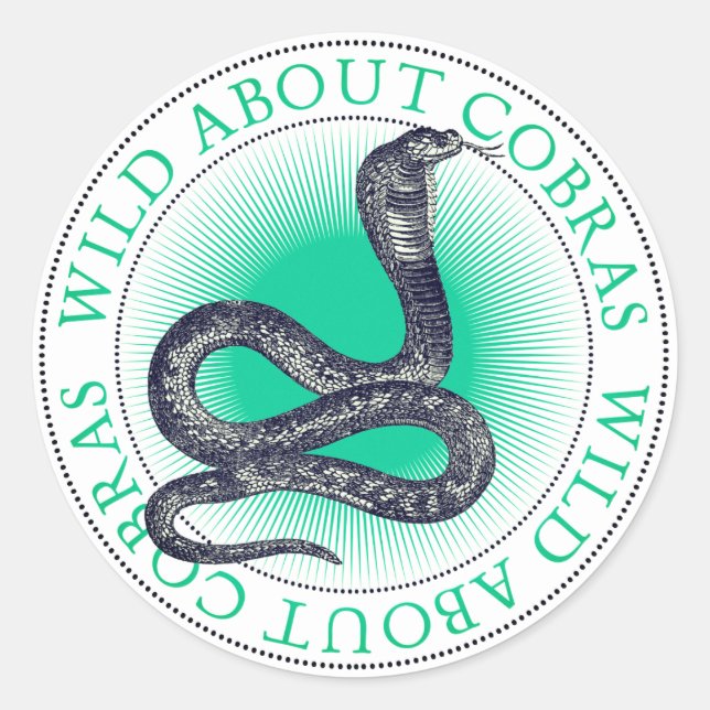 Pegatina Redonda Pegatinas de Cobra (Anverso)