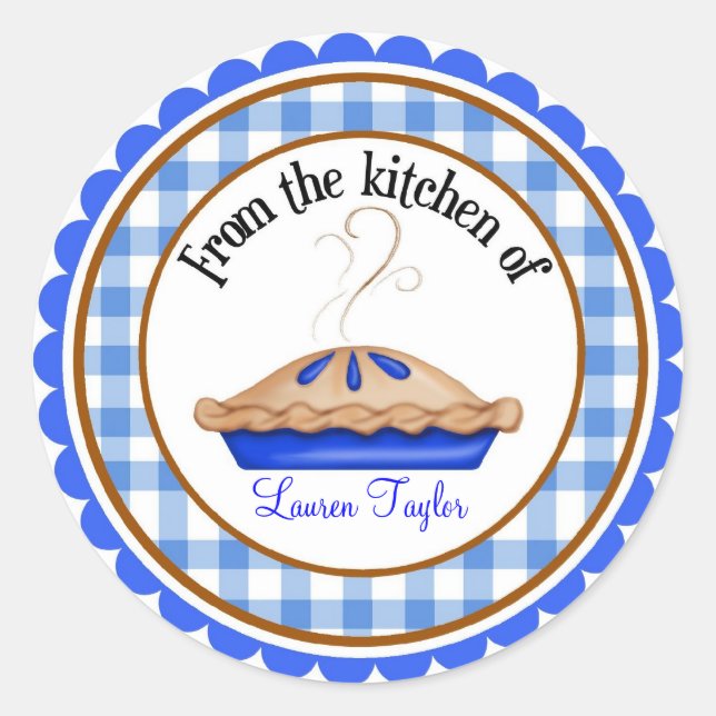 Pegatina Redonda Pegatinas de cocina de cocción de hornear Hot Pie  (Anverso)