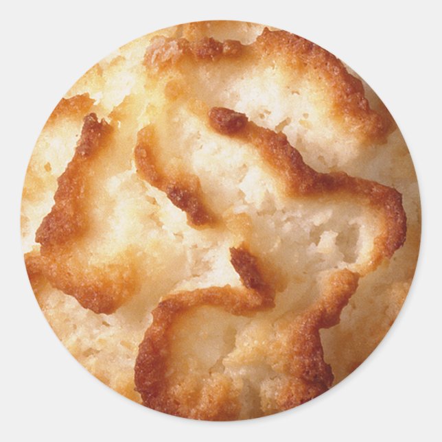 Pegatina Redonda Pegatinas de Coconut Macaroon Cookies (Anverso)