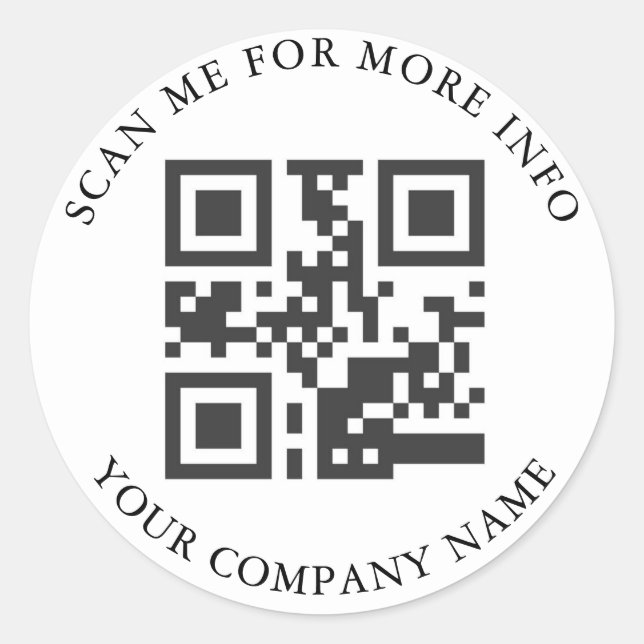 Pegatina Redonda Pegatinas de código QR personalizado (Anverso)