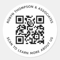 Pegatinas de código QR redondo Personalizado blanc