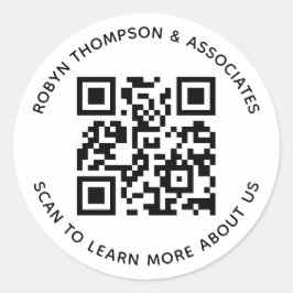 Pegatina Redonda Pegatinas de código QR redondo Personalizado blanc