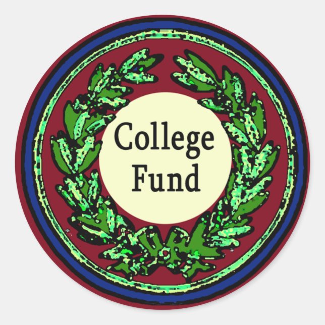 Pegatina Redonda Pegatinas de College Fund Tip Jar (Anverso)