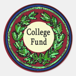 Pegatina Redonda Pegatinas de College Fund Tip Jar