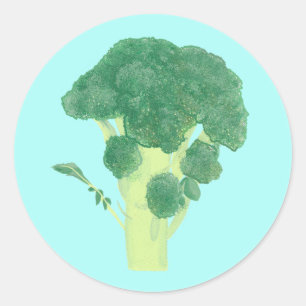 Pegatina Redonda Pegatinas de comida vegetal de brócoli