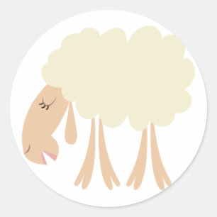 Pegatina Redonda Pegatinas de cordero liso
