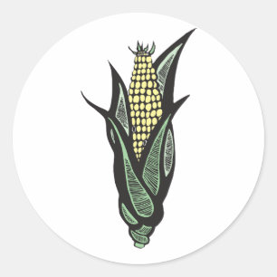 Pegatina Redonda Pegatinas de Corn Cob