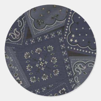 Pegatina Redonda Pegatinas de Country Blue Bandana