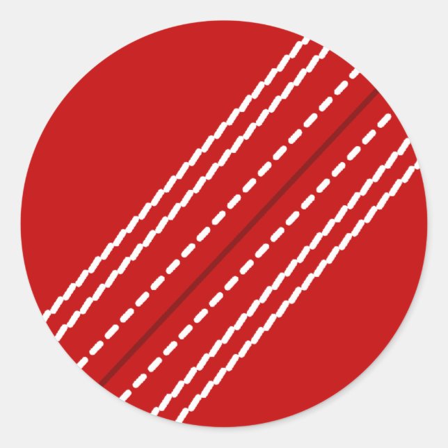 Pegatina Redonda Pegatinas de críquet rojo | Personalizable con tex (Anverso)
