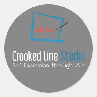 Pegatina Redonda Pegatinas de Crooked Line Studio