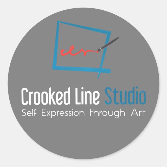Pegatina Redonda Pegatinas de Crooked Line Studio (Anverso)