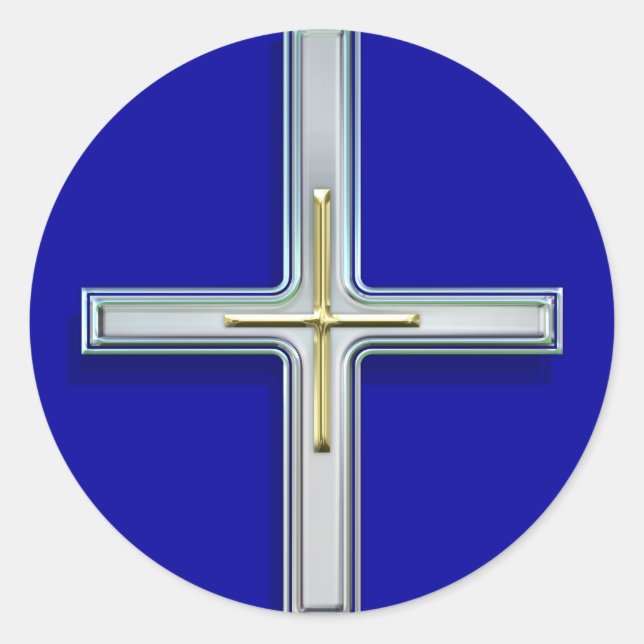 Pegatina Redonda Pegatinas de Cross in the Faith II (Anverso)