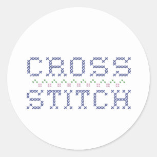 Pegatina Redonda Pegatinas de Cross Stitch