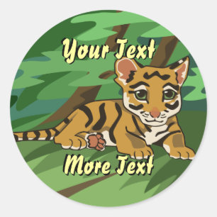 Pegatina Redonda Pegatinas de Cub de tigre