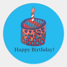 Pegatina Redonda Pegatinas de cumpleaños