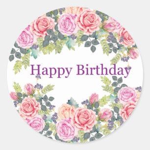 Pegatina Redonda Pegatinas de cumpleaños