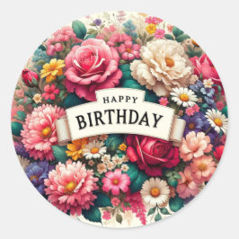 Pegatina Redonda Pegatinas de cumpleaños