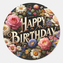 Pegatina Redonda Pegatinas de cumpleaños
