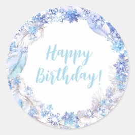 Pegatina Redonda Pegatinas de cumpleaños congelados