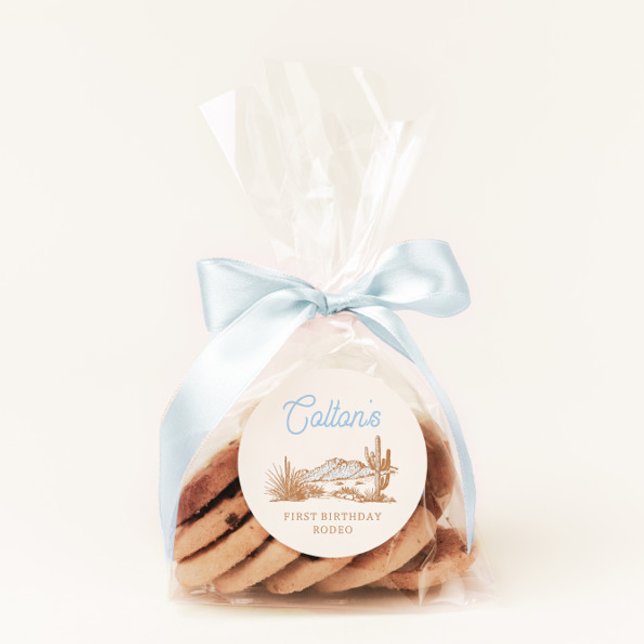 Pegatina Redonda Pegatinas de cumpleaños Cowboy (Subido por el creador)