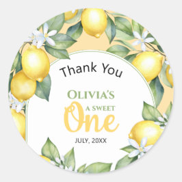 Pegatina Redonda Pegatinas de cumpleaños de limón citrus