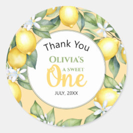 Pegatina Redonda Pegatinas de cumpleaños de limón citrus