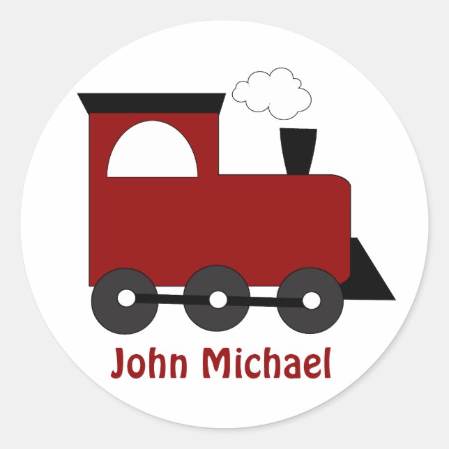 Pegatina Redonda Pegatinas de cumpleaños en tren infantil (Anverso)