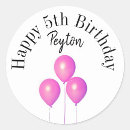 Pegatina Redonda Pegatinas de cumpleaños felices