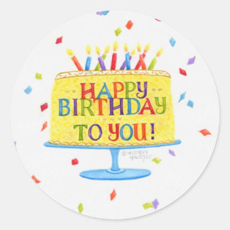 Pegatina Redonda Pegatinas De Cumpleaños Feliz Cumpleaños Para Ti