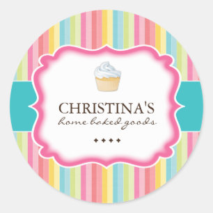 Pegatina Redonda Pegatinas de Cupcake