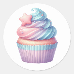 Pegatina Redonda Pegatinas de Cupcake