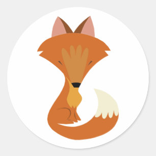 Pegatina Redonda Pegatinas de Cute Fox